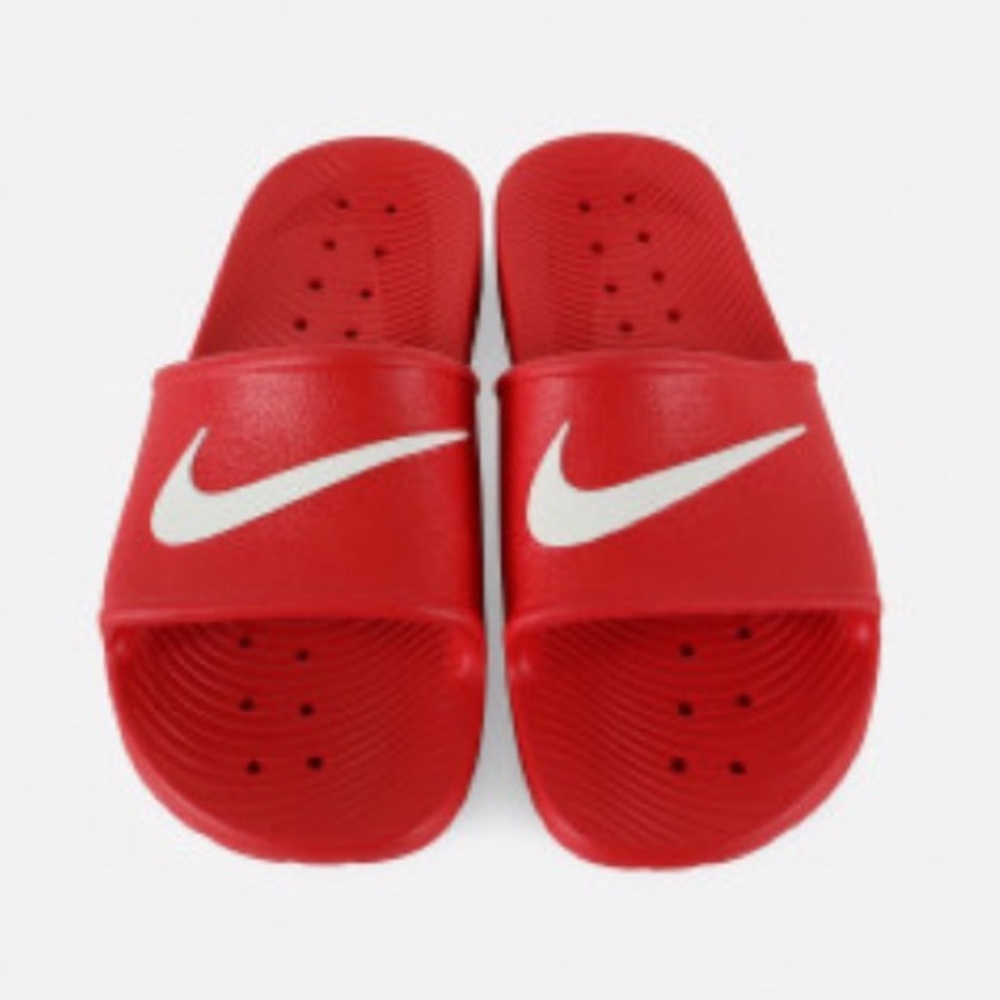 REDS NIKE KAWA SHOWER SANDALS SWOOSH WHITES WATER - Picture 4 of 8